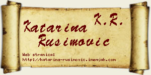 Katarina Rusimović vizit kartica